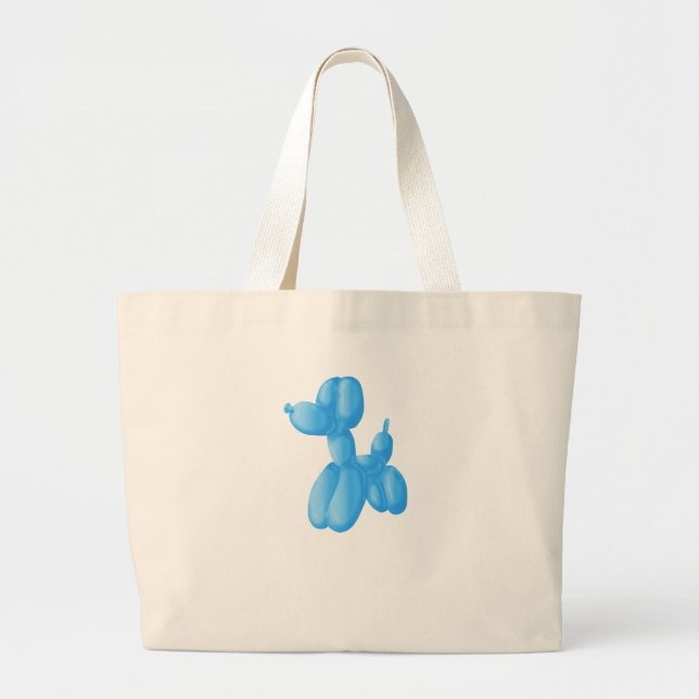 Blue Poodle Large Tote Bag (Front)
