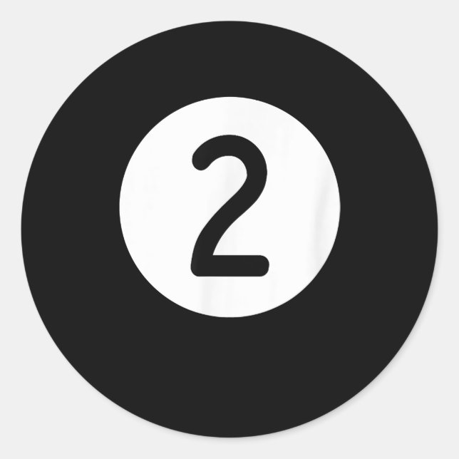 Blue Pool Ball Number Two Billiards Snooker Classic Round Sticker (Front)