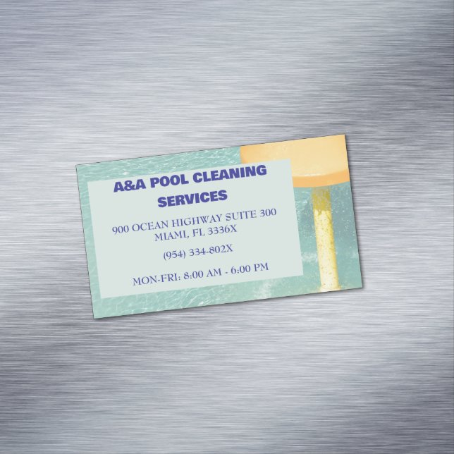 Blue Pool Maintenance Magnetic Business Card (In Situ)