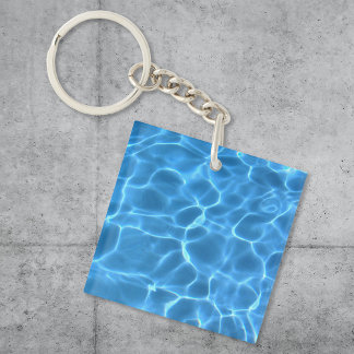 Blue Pool Pattern Key Ring