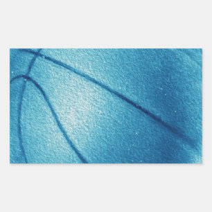 Blue Pop Art Basketball Rectangular Sticker