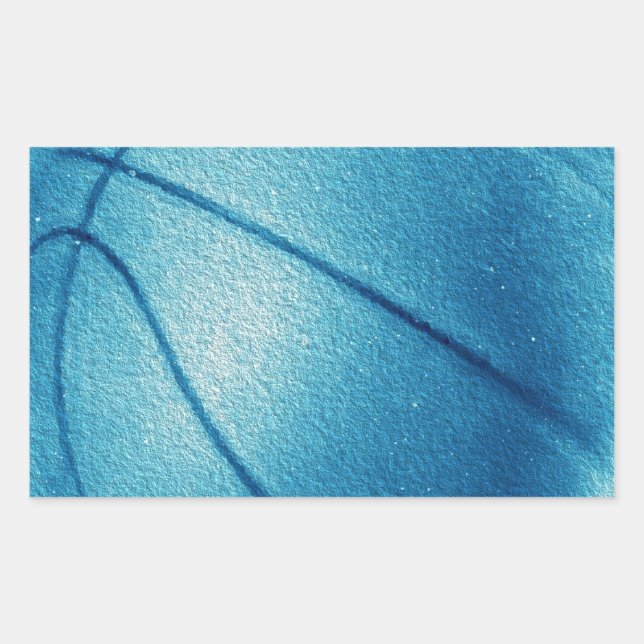 Blue Pop Art Basketball Rectangular Sticker (Front)