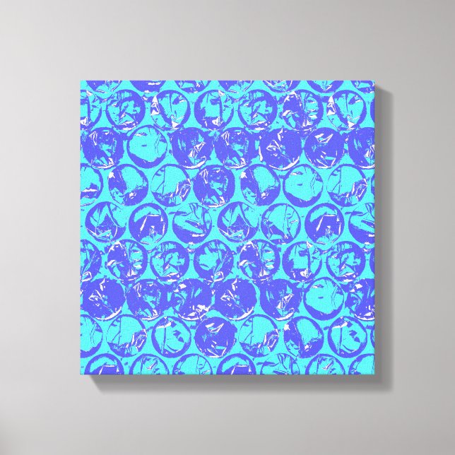 Blue pop art bubble wrap canvas print (Front)