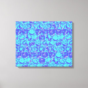 Blue pop art bubble wrap canvas print