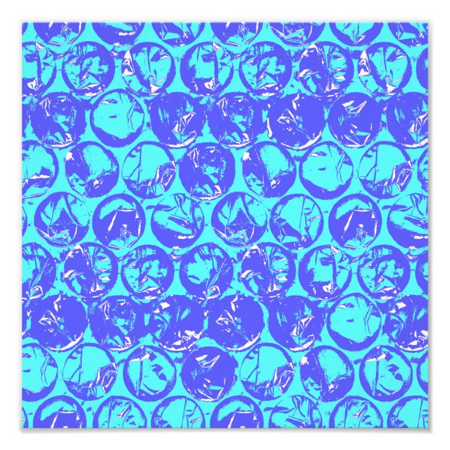 Blue pop art bubble wrap photo print (Front)