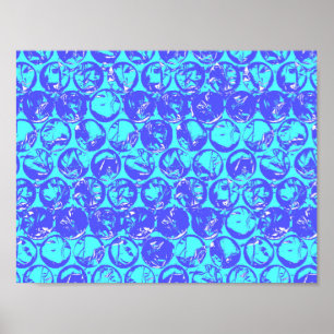 Blue pop art bubble wrap poster