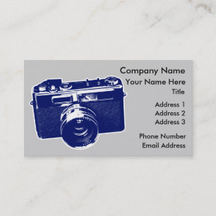 Blue Pop Art Camera Business Card