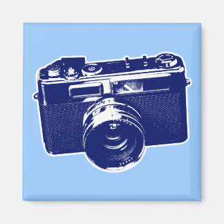 Blue Pop Art Camera Magnet