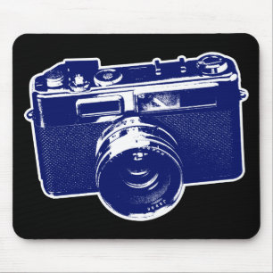 Blue Pop Art Camera Mouse Mat