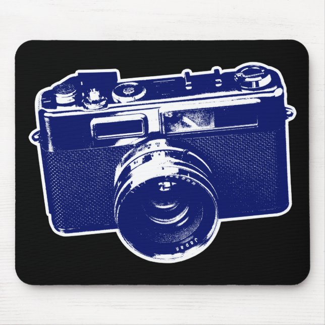 Blue Pop Art Camera Mouse Mat (Front)