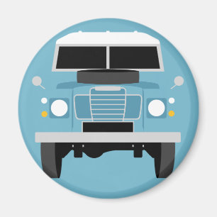 Blue Pop art Classic MK3 Land Rover Magnet