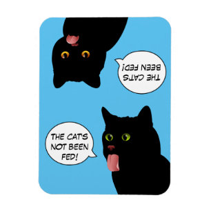 Blue Pop Art Feed the Cat sign Magnet