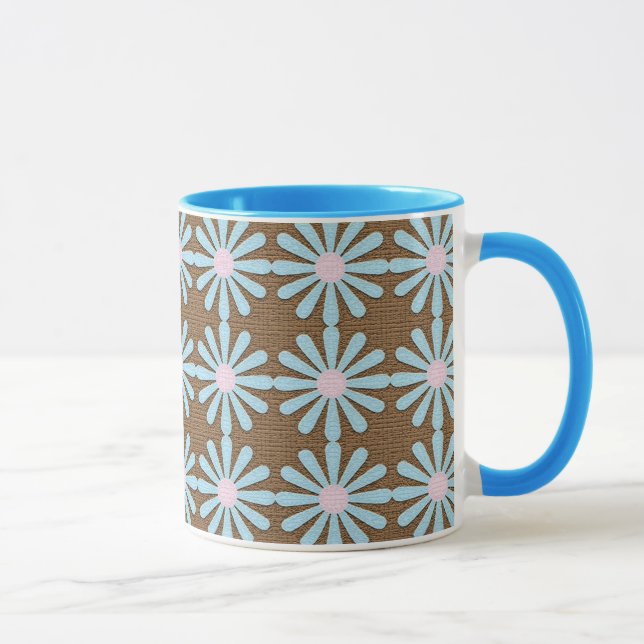 Blue pop art flower mug (Right)