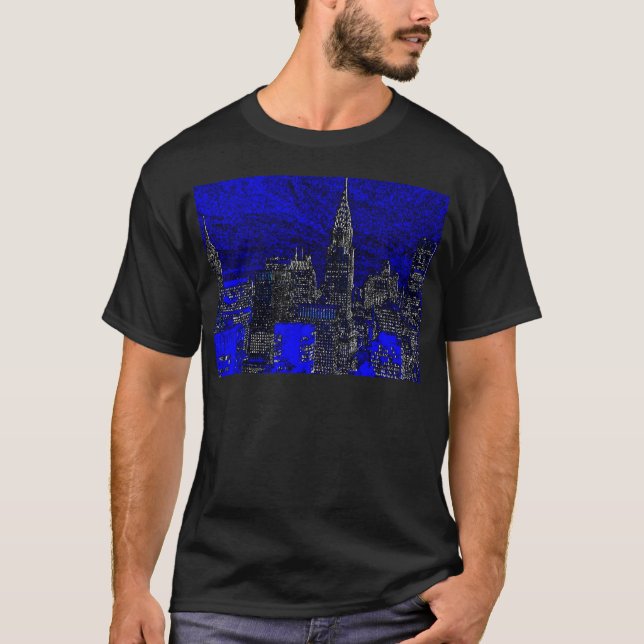 Blue Pop Art New York City T-Shirt (Front)