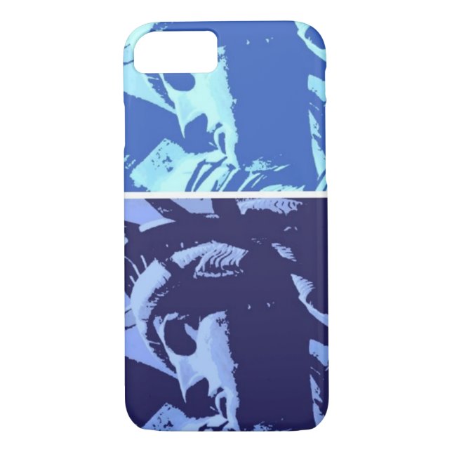 Blue Pop Art Statue of Lady Liberty iPhone 7 Case (Back)