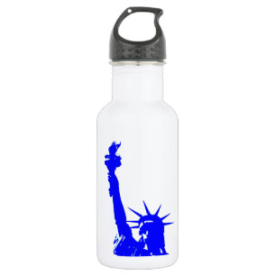 Blue Pop Art Statue of Liberty 532 Ml Water Bottle