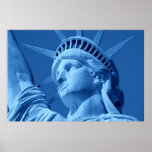 Blue Pop Art Statue of Liberty Poster<br><div class="desc">Pop Art Style American Iconic Symbols - Blue Colour Closeup History Photography</div>