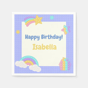 Blue Pop It Fidget Birthday Napkin
