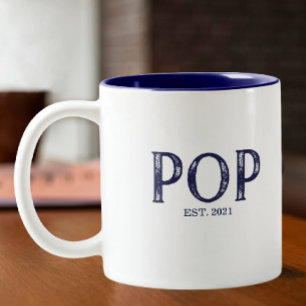 Blue Pop Year Established Mug