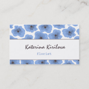 Blue poppies business card