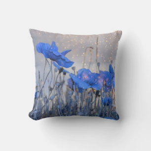 Blue  poppies cushion