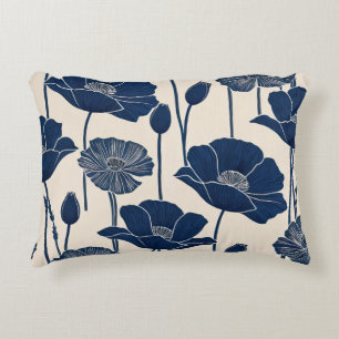 Blue Poppies Decorative Cushion