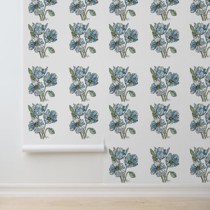 Blue Poppies - Peel & Stick Wallpaper