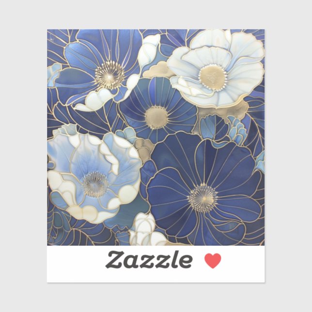 Blue Poppies Vintage Inspired (Sheet)