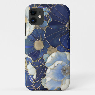 Blue Poppies Vintage Inspired iPhone 11 Case