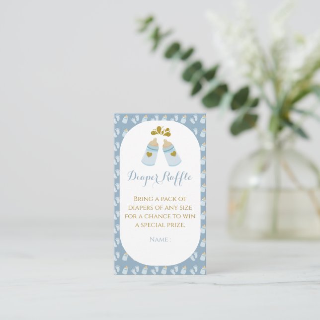  Blue Poppin Bottles Boy Baby Shower Enclosure Card (Standing Front)