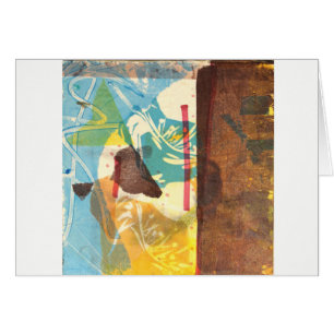 Blue Poppy Abstract Art Card