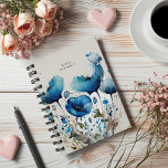 Blue Poppy Floral Monogram Planner<br><div class="desc">Our "Poppy Floral Collection" features watercolor poppy flowers in two colours,  periwinkle blue and deep red,  paired with an elegant serif font. Check out other products from this collection in our store and contact us if you have any special requests.</div>