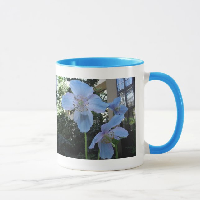 Blue Poppy Ringer Mug (Right)