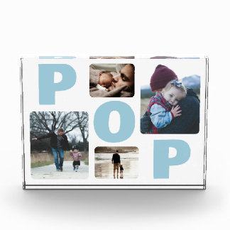 Blue Pop's Fathers Day Family Photo Collage 