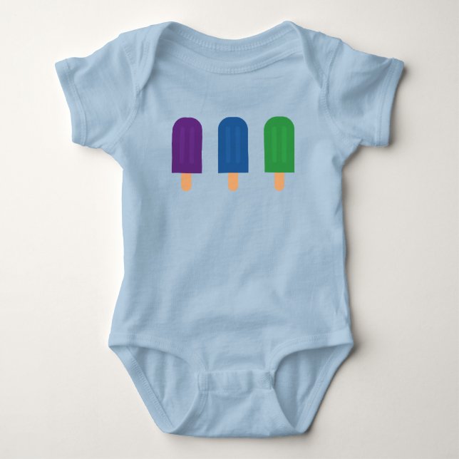 Blue Popsicle Baby Bodysuit (Front)