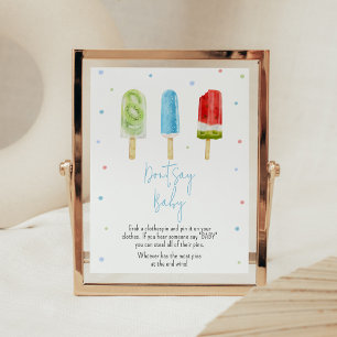 Blue Popsicle Baby Shower Don't Say Baby Poster
