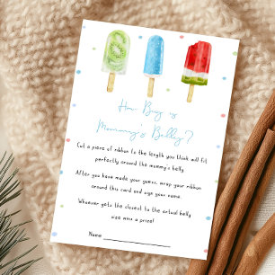 Blue Popsicle Baby Shower How Big Is Mummy's Belly