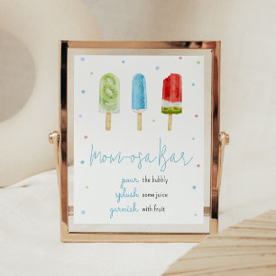 Blue Popsicle Baby Shower Mum Osa Bar Poster