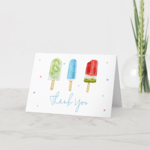 Blue Popsicle Baby Shower Thank You Card
