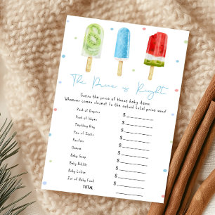 Blue Popsicle Baby Shower The Price Is Right Game