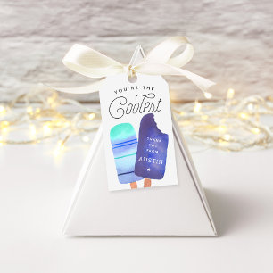 Blue Popsicle Birthday Party Thank You Favour Gift Tags