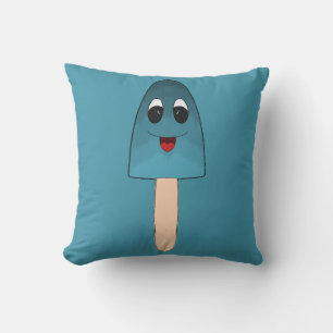 Blue Popsicle Symmetrical Doodle Digital Art Cushion