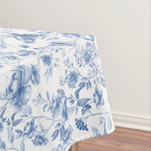 Blue,porcelain,blue china,floral toile,chinoiserie tablecloth