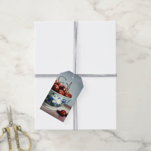 Blue Porcelain & Cherries Gift Tags