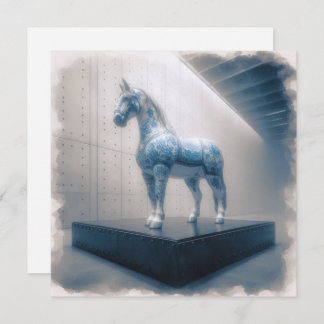 Blue Porcelain Horse Greeting Card
