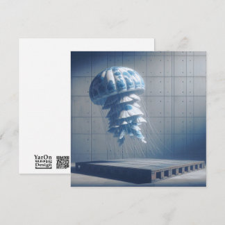 Blue Porcelain Jellyfish Greeting Card