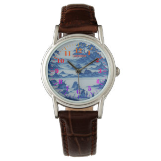 Blue Porcelain Style Custom Dial Watch
