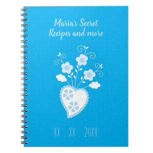 Blue Portuguese romantic heart Notebook