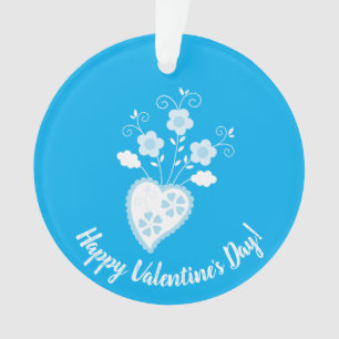Blue Portuguese romantic heart Ornament