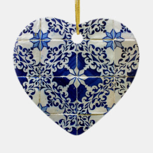 Blue, Portuguese Tiles Ceramic Tree Decoration